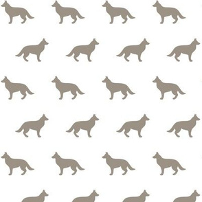 German Shepherd Warm Grey Silhouette