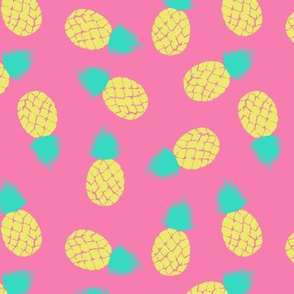 Pineapple on pink Medium