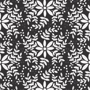 Floral motif-black _ white