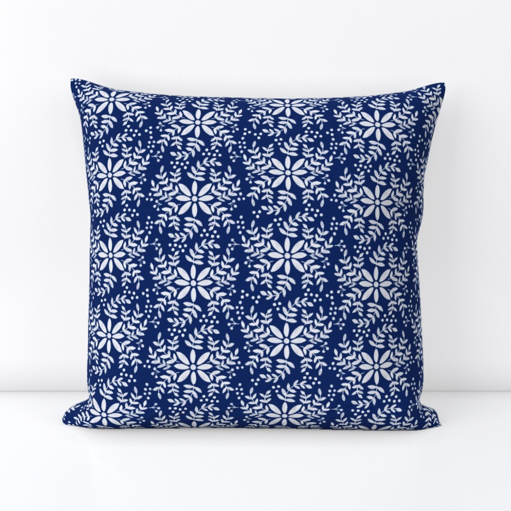 Floral motif-blue _ white