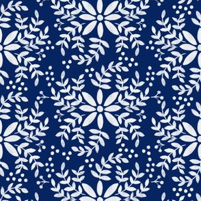 Floral motif-blue _ white