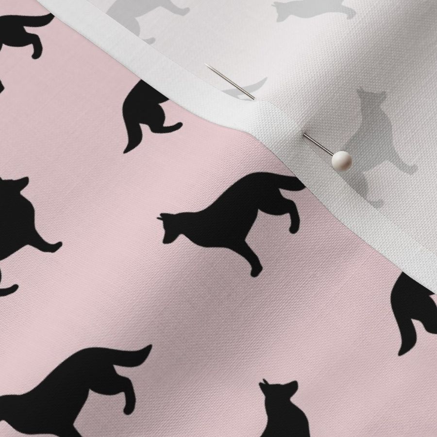 German Shepherd Black on Pink