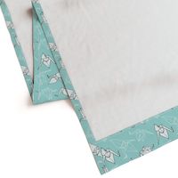 Origami Cranes in Seafoam (original)