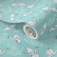 Origami Cranes in Seafoam (original)