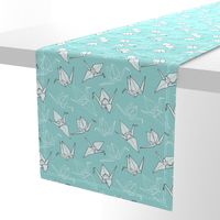 Origami Cranes in Seafoam (original)
