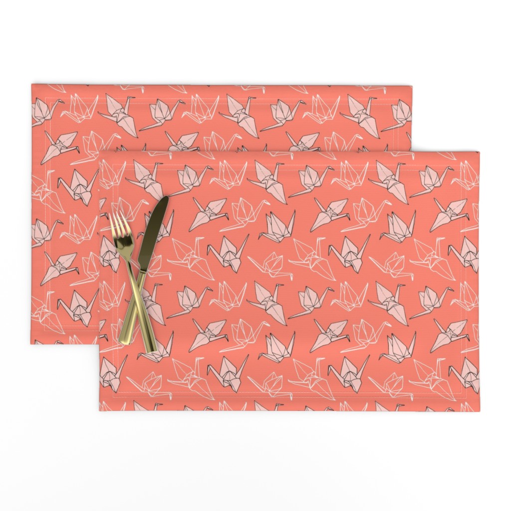 Origami Cranes in Coral (small)