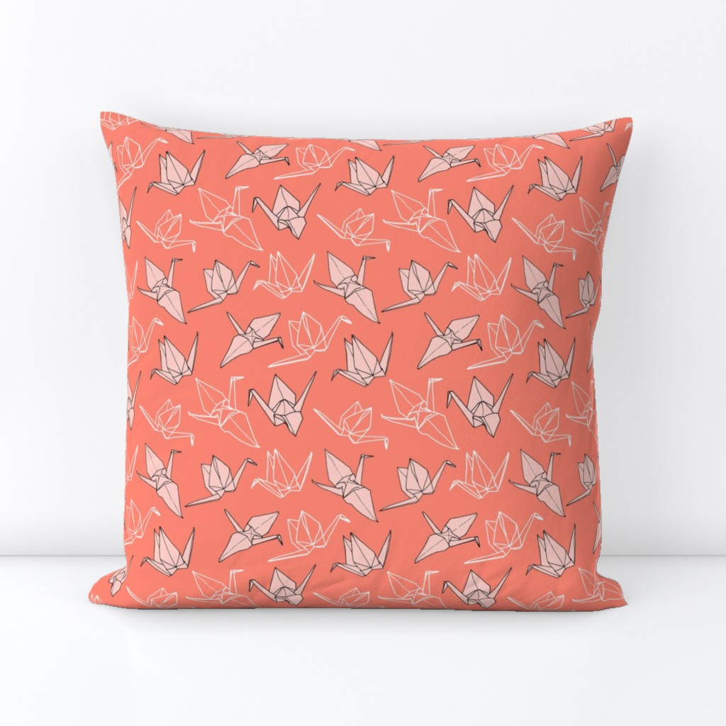 Origami Cranes in Coral (small)