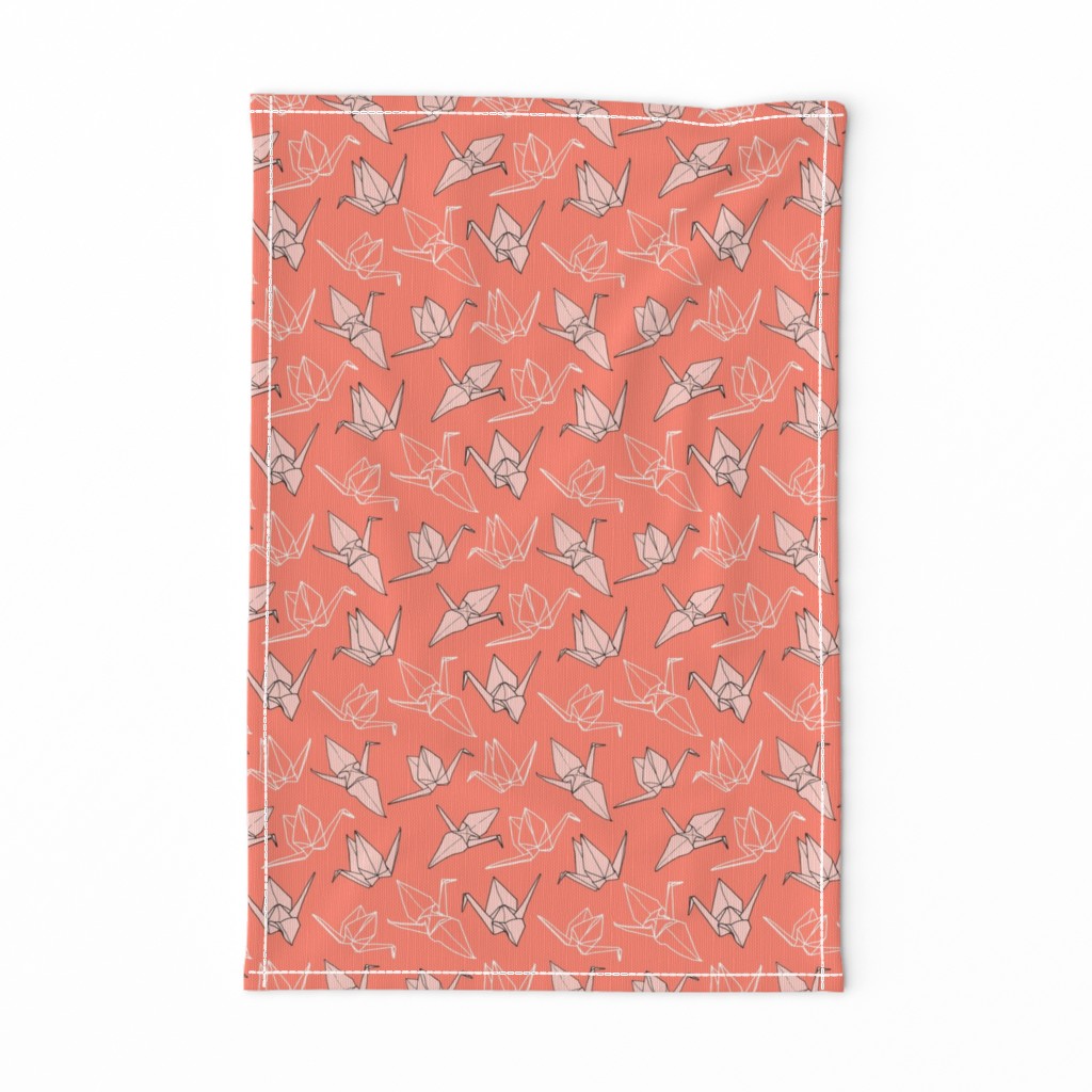 Origami Cranes in Coral (small)