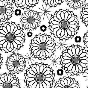 Black White Mixed Floral