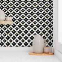 Black White Moroccan Bone Inlay Tile