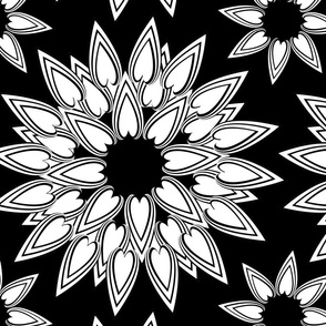 Big Bold Black and White Floral