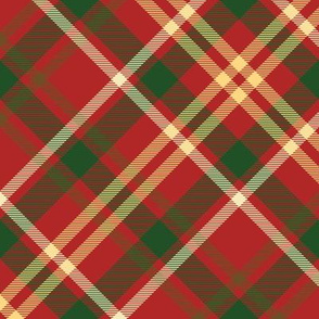 (small-scale) Red Diagonal Tartan // Christmas Plaid Collection