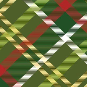 Green Diagonal Tartan // Christmas Plaid Collection