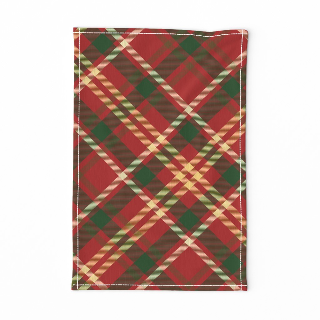 Red Diagonal Tartan // Christmas Plaid Collection