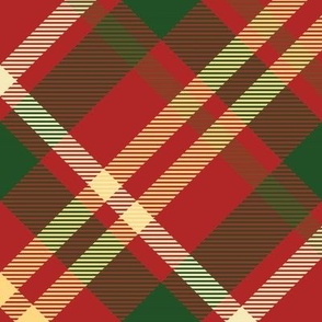 Red Diagonal Tartan // Christmas Plaid Collection