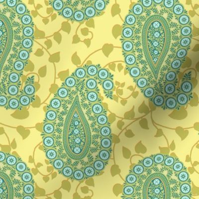 peaceful paisley  aqua