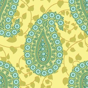 peaceful paisley  aqua