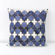 Normal scale // Moroccan tiles inspiration // indigo blue golden lines