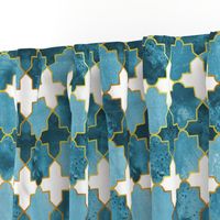 Normal scale // Moroccan tiles inspiration // blue golden lines