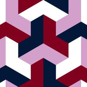 07199125 : chevron 3 x4 : navy orchid burgundy