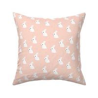 Sweet white bunny confetti easter party spring summer design for kids pastel peach