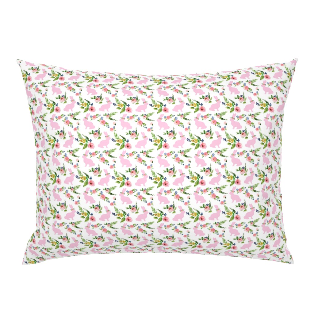 Pink Small Bunnies Spring Floral 1.25"