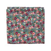 Green Fall Floral Mauve Wine Orange Berries Autumn Fabric Girly Floral Fall Flowers Fall Foliage  Watercolor
