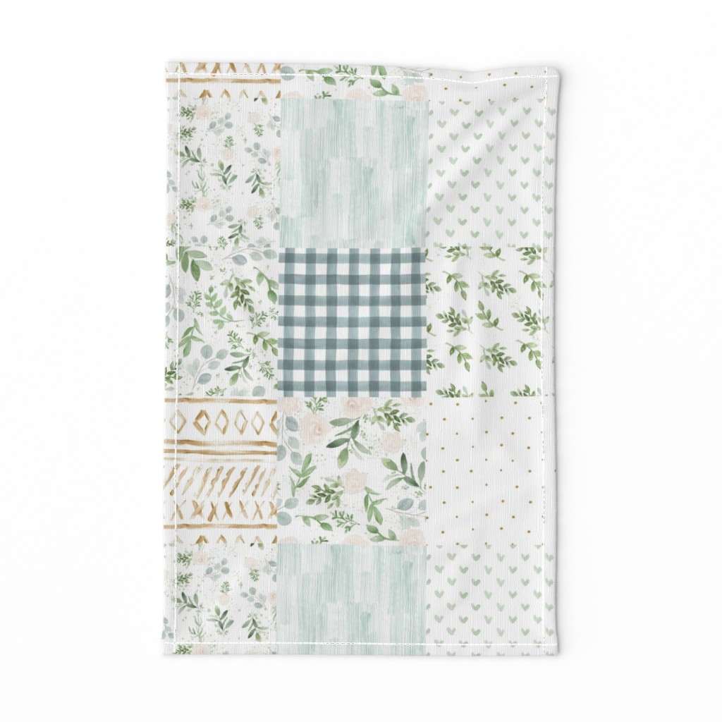 Boho Eucalyptus Whole Cloth // Cheater Quilt