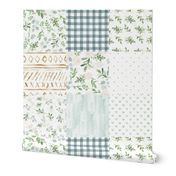 Boho Eucalyptus Whole Cloth // Cheater Quilt