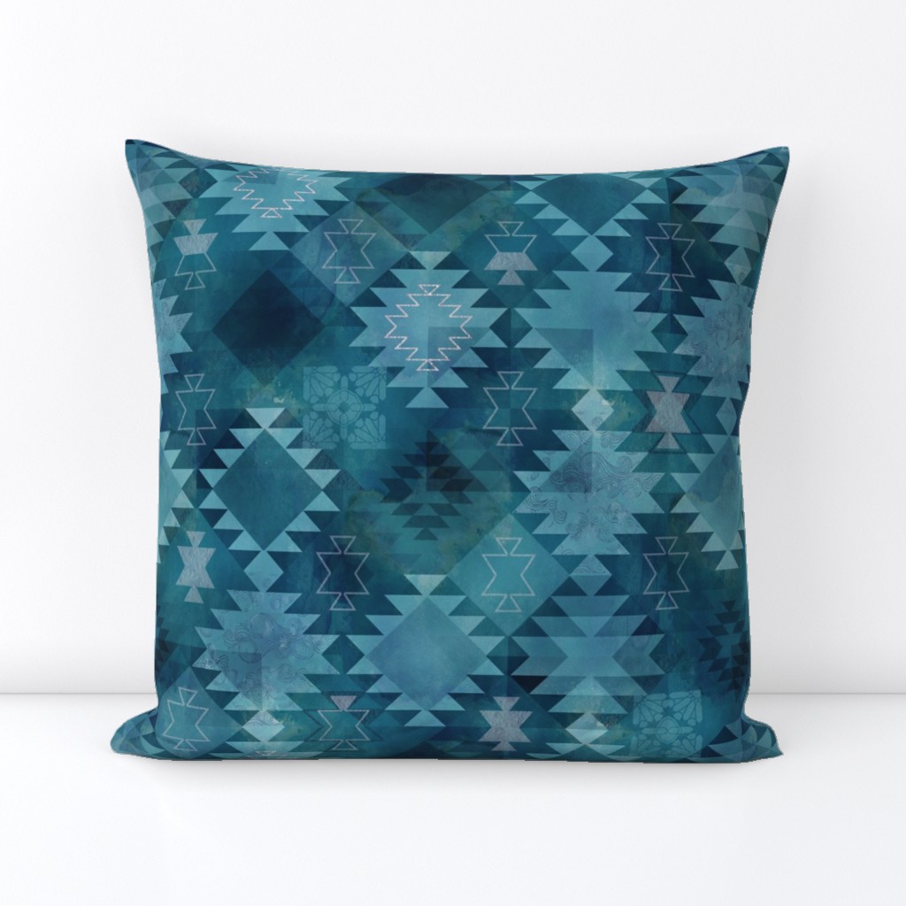 Kilim Dark Blue Green