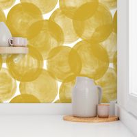 Huge Watercolor Dots M+M Ocher by Friztin