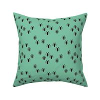 Cool spring bugs and summer insects little fly mint green