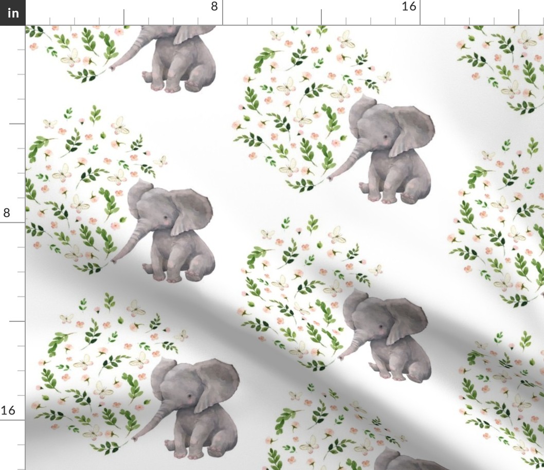 8" FLORAL BABY ELEPHANT VERSION 2