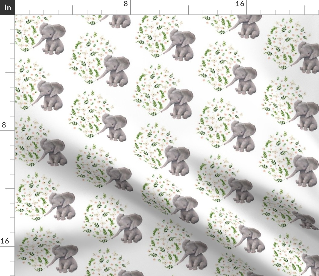 4" FLORAL BABY ELEPHANT VERSION 2