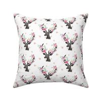 Deer Pink Floral Antlers - Baby Bedding Sheets Blankets Ginger Lous