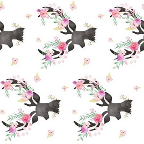 Deer Pink Floral Antlers ROTATED - Baby Bedding Sheets Blankets Ginger Lous