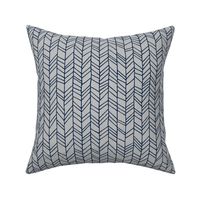 Navy + Grey Crazy Chevron Herringbone Gray Hand Drawn Geometric Pattern GingerLous