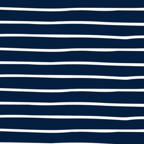 Navy Stripes - Hand Drawn Geometric Shapes Baby Nursery Kids Children GingerLous