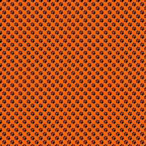 Orange with Black Paw Print at an Angle
