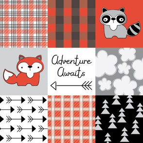 adventure awaits foxes and raccoons red and black
