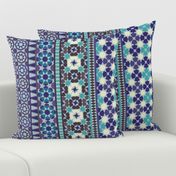 Alhambra Tessellations - Violet, grey, aqua and cream