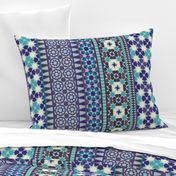 Alhambra Tessellations - Violet, grey, aqua and cream