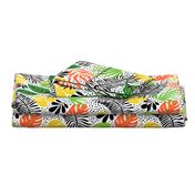 Palm Tree Tropical Summer Orange Yellow Green Black and White Geometric Pattern