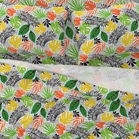 Palm Tree Tropical Summer Orange Yellow Green Black and White Geometric Pattern