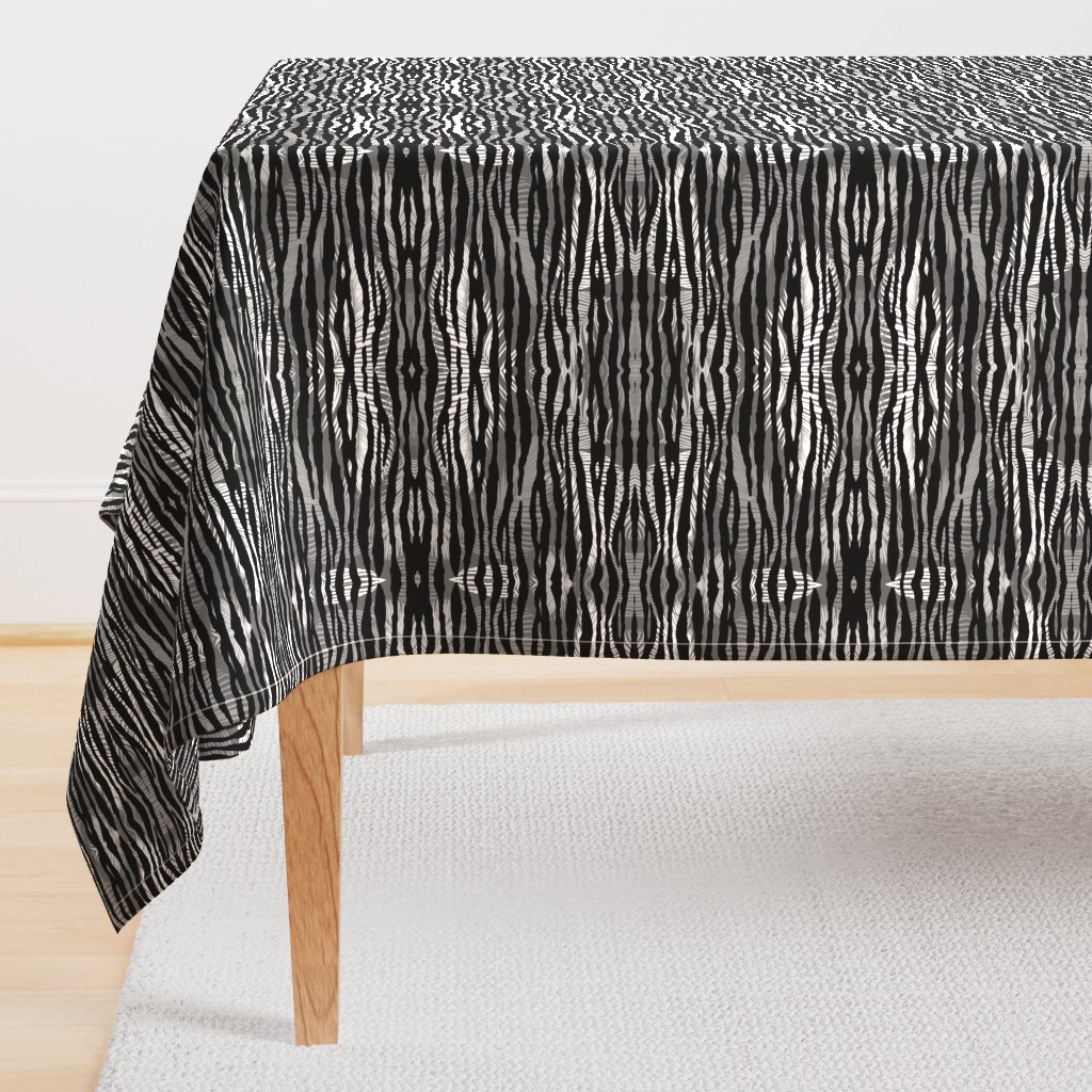 Tropical Animal Print Zebra Black White Grey Geometric Pattern