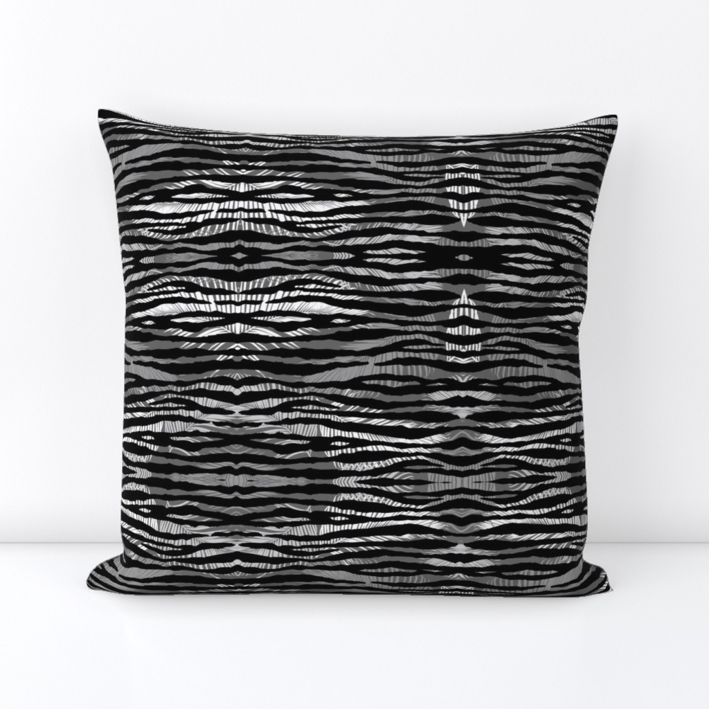 Tropical Animal Print Zebra Black White Grey Geometric Pattern