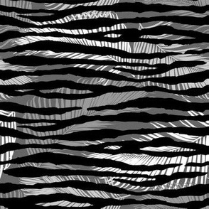 Tropical Animal Print Zebra Black White Grey Geometric Pattern
