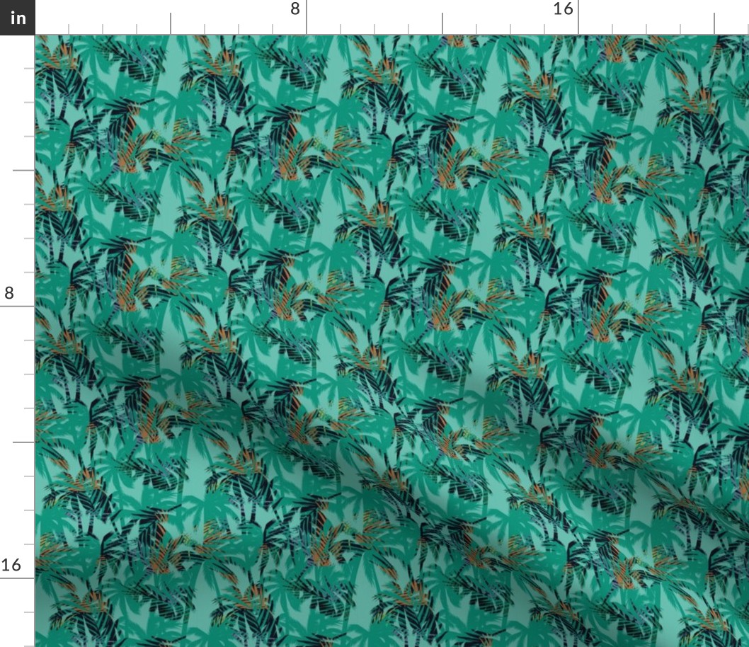 Palm Tree Tropical Summer Green Geometric Pattern