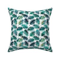 Palm Tree Tropical Summer Black and White Green Geometric Pattern