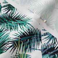 Palm Tree Tropical Summer Black and White Green Geometric Pattern